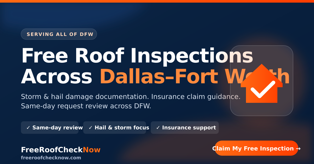 FreeRoofCheckNow — Free Roof Inspections Across DFW